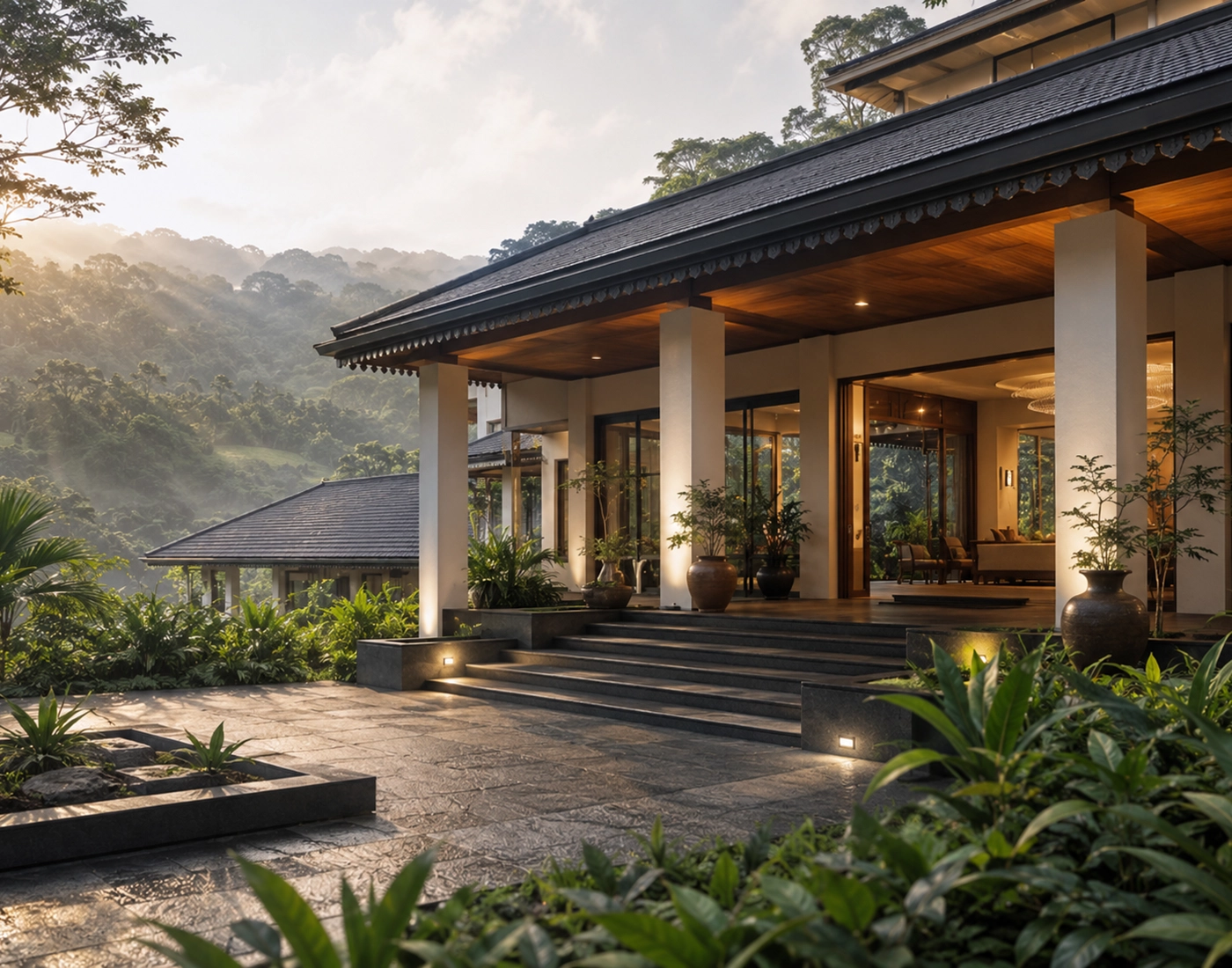Traditional Kandyan inspired Ayurveda healing and wellness environment